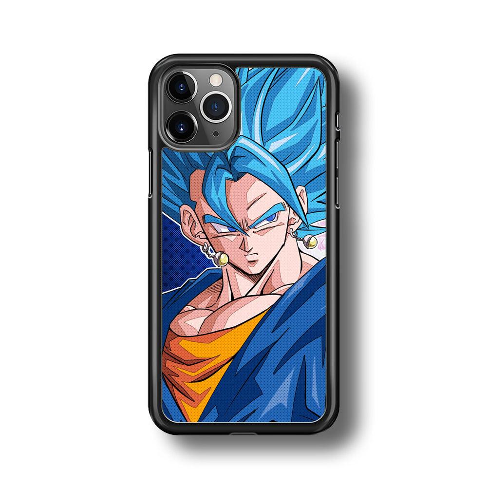 The Bluish Saiyan Stare iPhone 11 Pro Max Case-Rubber Black (2D Case)-Oxvistore