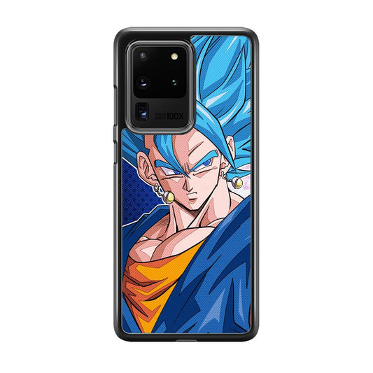 The Bluish Saiyan Stare Samsung Galaxy S20 Ultra Case-Rubber White (2D Case)-Oxvistore