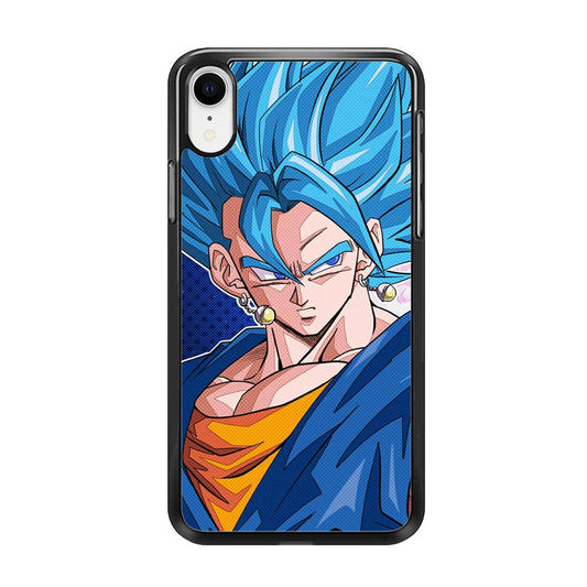 The Bluish Saiyan Stare iPhone XR Case-Rubber Black (2D Case)-Oxvistore