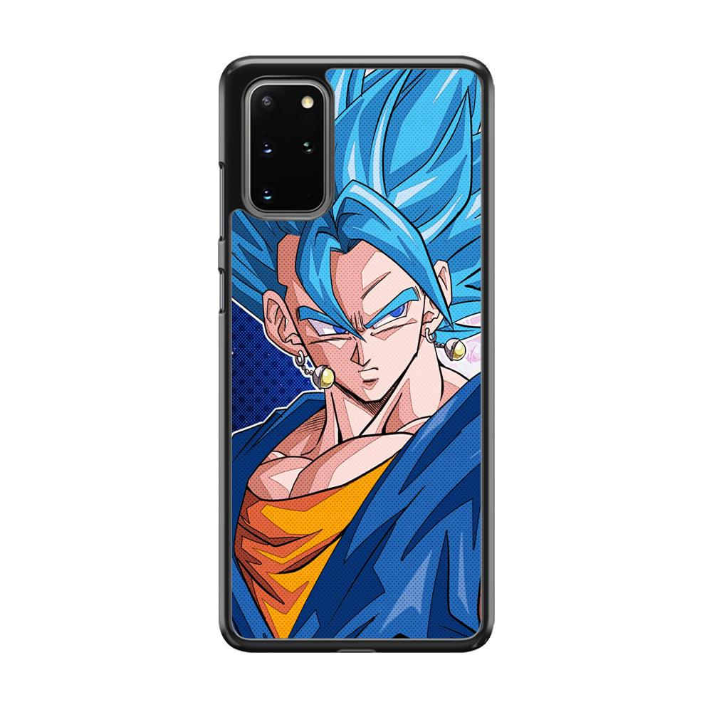 The Bluish Saiyan Stare Samsung Galaxy S20 Plus Case-Rubber White (2D Case)-Oxvistore