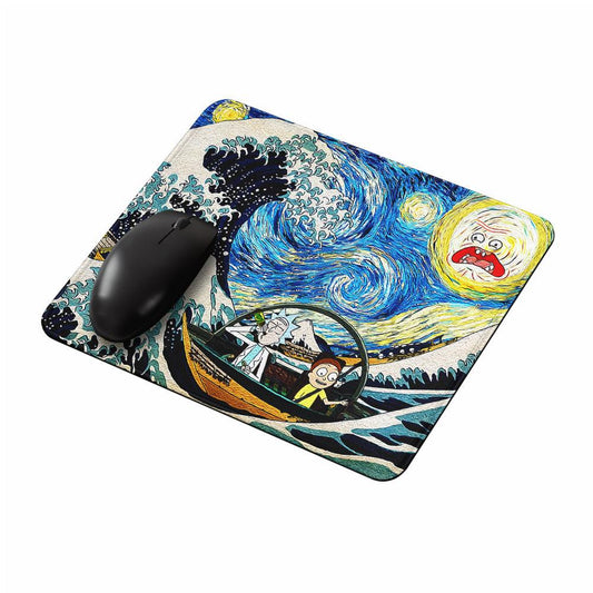 The Great Wave Rick and Morty Mouse Pads-Oxvistore