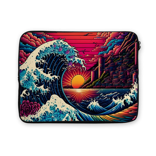 The Great Wave off Kanagawa Sunset Laptop Sleeve Protective Cover