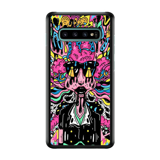 The Melted Lady Samsung Galaxy S10 Case-Rubber White (2D Case)-Oxvistore