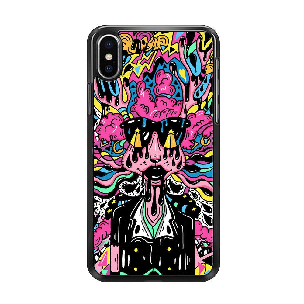 The Melted Lady iPhone XS Case-Rubber Black (2D Case)-Oxvistore