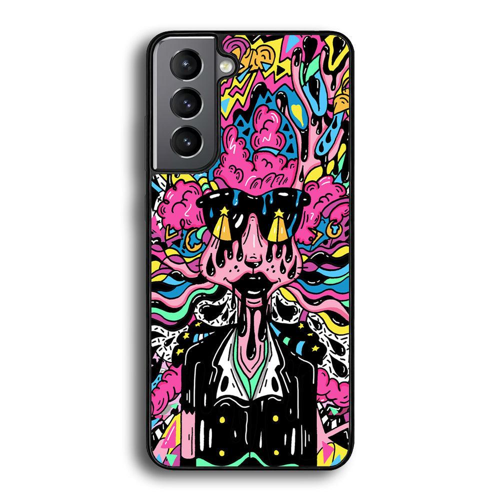 The Melted Lady Samsung Galaxy S22 Case-Rubber White (2D Case)-Oxvistore