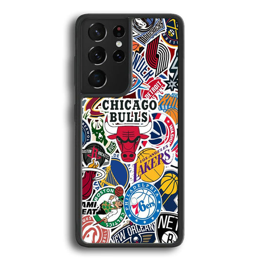The NBA Clubs Afiliation Samsung Galaxy S22 Ultra Case-Rubber White (2D Case)-Oxvistore