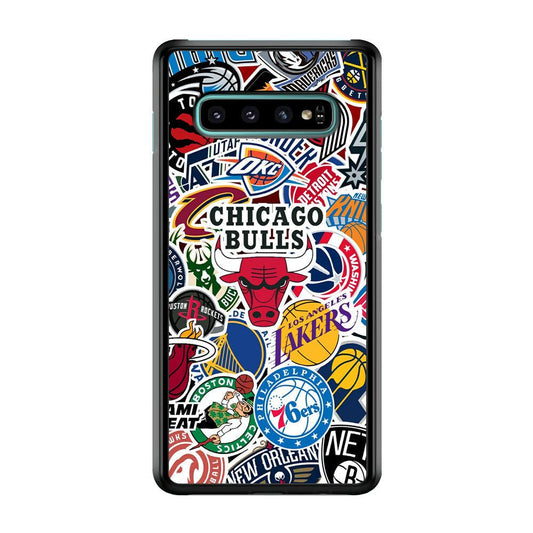 The NBA Clubs Afiliation Samsung Galaxy S10 Case-Rubber White (2D Case)-Oxvistore