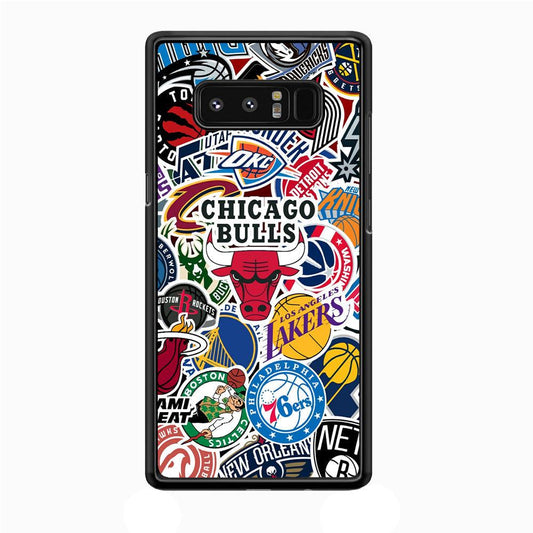 The NBA Clubs Afiliation Samsung Galaxy Note 8 Case-Rubber Black (2D Case)-Oxvistore