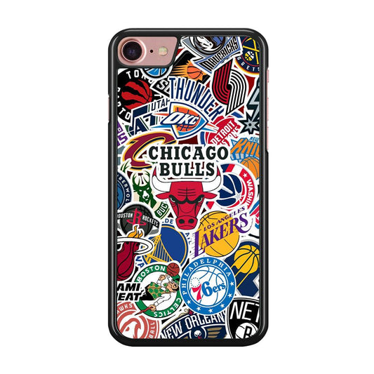 The NBA Clubs Afiliation iPhone 8 Case-Rubber Black (2D Case)-Oxvistore