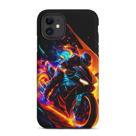 The Neon Cyber Ride Motorbike 2 in 1 Tough Phone Case