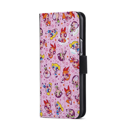 The Powerpuff Girls Cute Pattern Flip Wallet Phone Case-Oxvistore