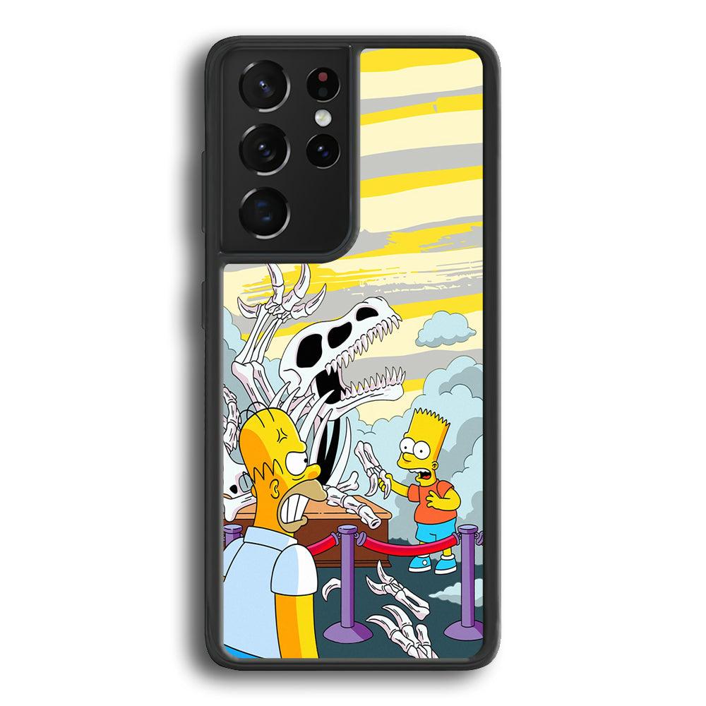 The Simpson Dad and Son Problems Samsung Galaxy S24 Ultra Case-Rubber Black (2D Case)-Oxvistore