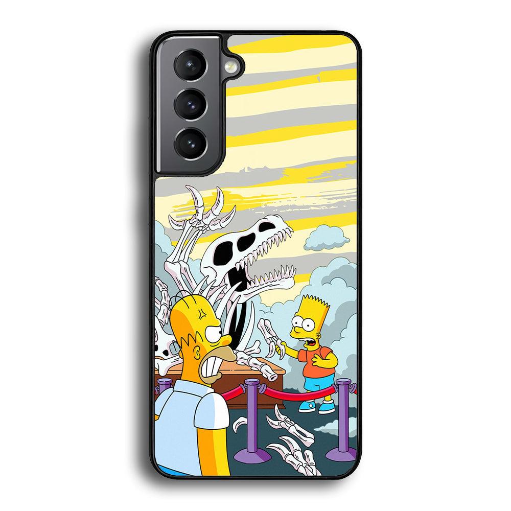 The Simpson Dad and Son Problems Samsung Galaxy S24 Plus Case-Rubber Black (2D Case)-Oxvistore