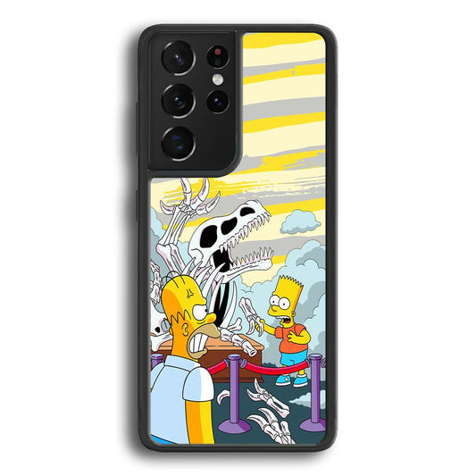 The Simpson Dad and Son Problems Samsung Galaxy S22 Ultra Case-Rubber Black (2D Case)-Oxvistore