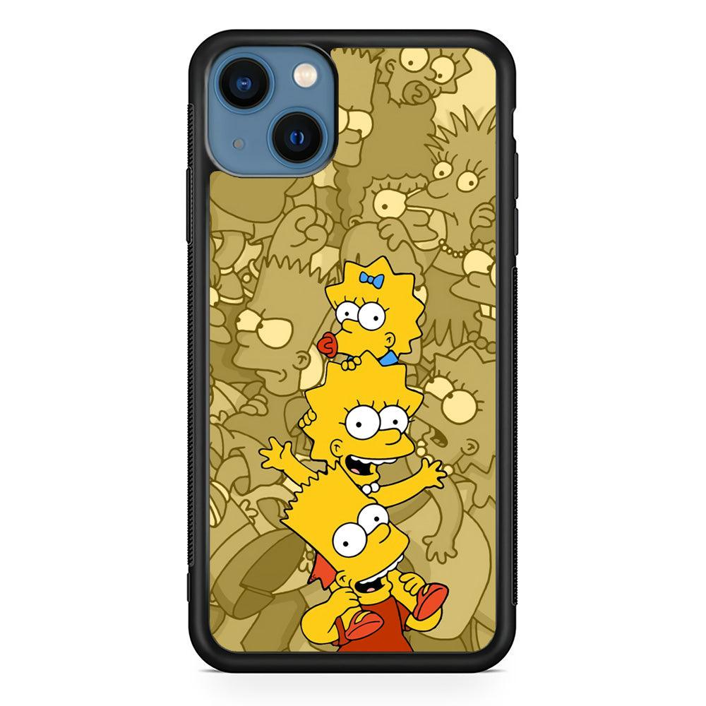 The Simpson Family Warmth iPhone 15 Case-Rubber Black (2D Case)-Oxvistore