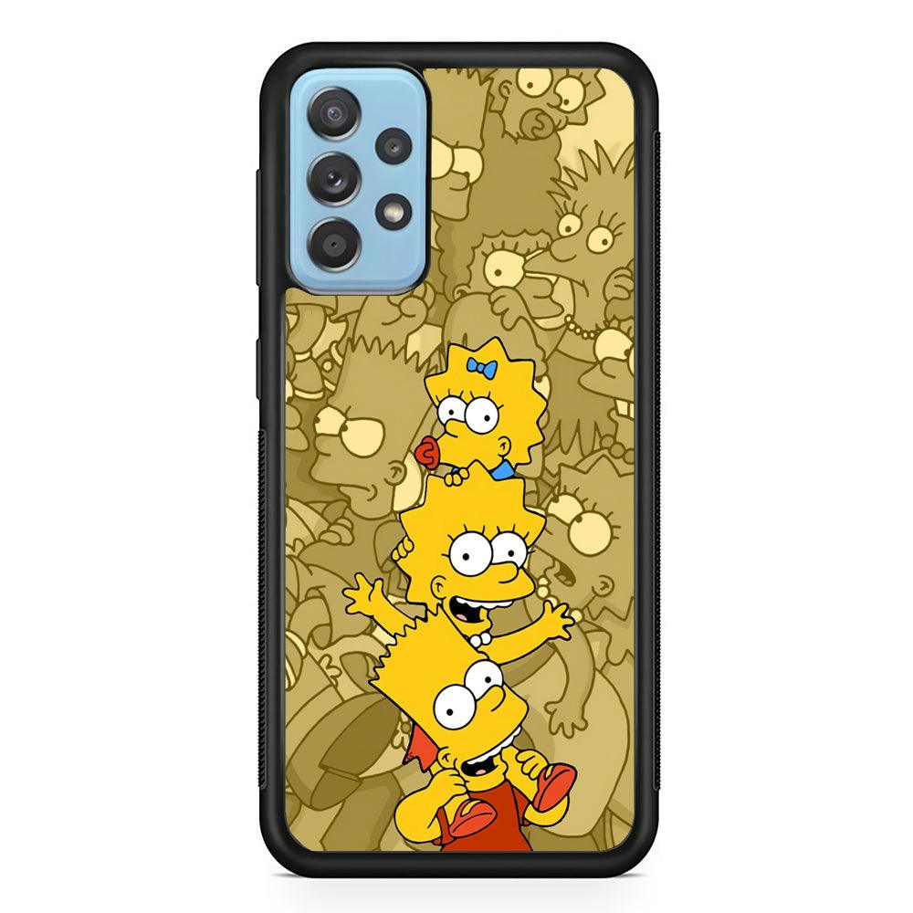 The Simpson Family Warmth Samsung Galaxy A72 Case-Rubber Black (2D Case)-Oxvistore