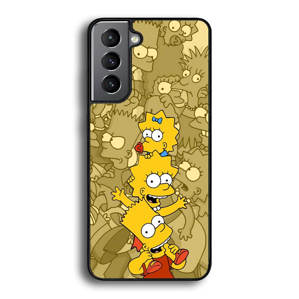 The Simpson Family Warmth Samsung Galaxy S24 Case-Rubber Black (2D Case)-Oxvistore