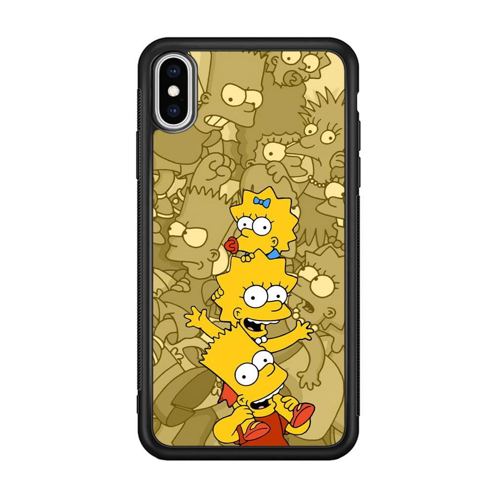 The Simpson Family Warmth iPhone XS Case-Rubber Black (2D Case)-Oxvistore
