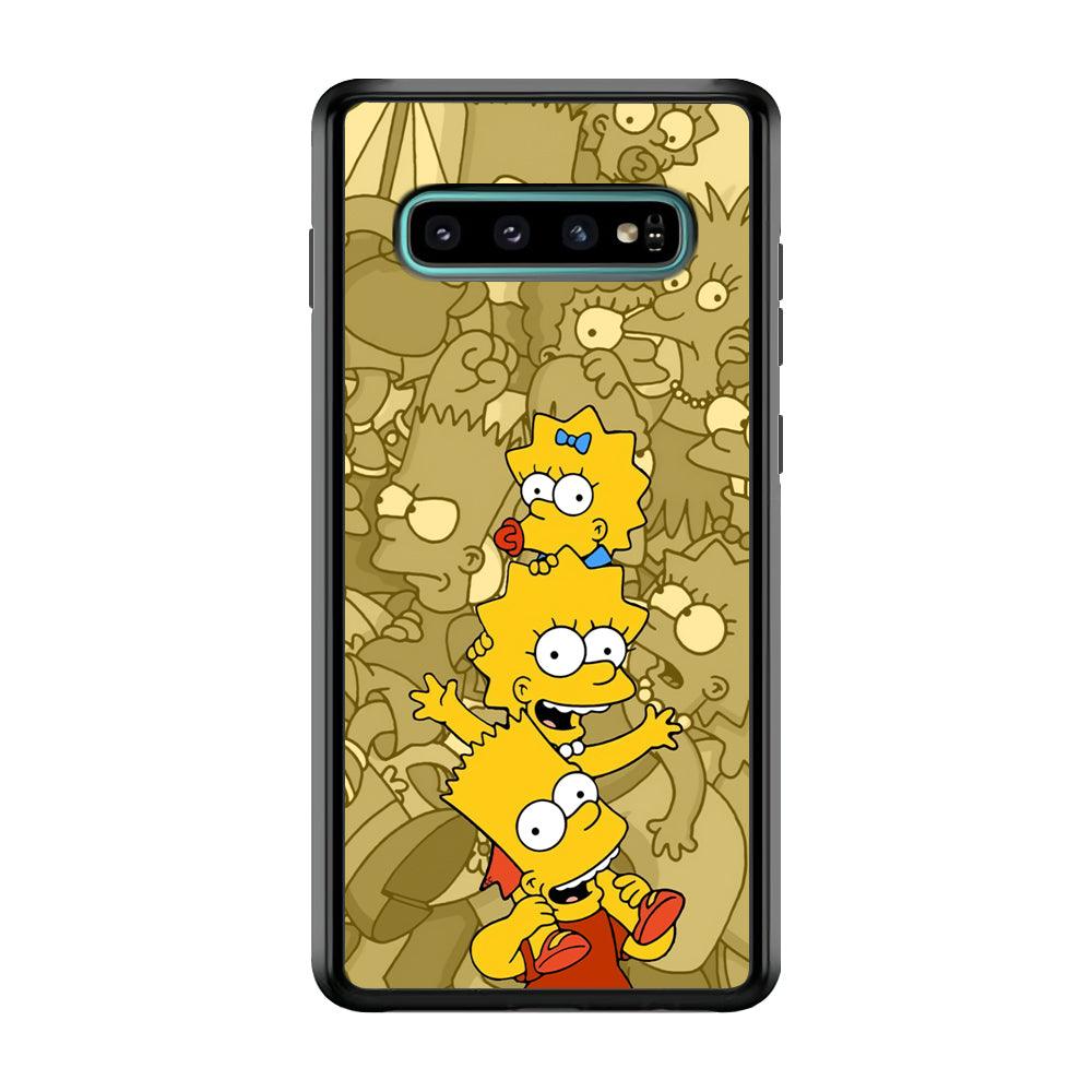 The Simpson Family Warmth Samsung Galaxy S10 Case-Rubber Black (2D Case)-Oxvistore