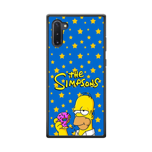 The Simpson Feel Good with Donut Samsung Galaxy Note 10 Case-Rubber Black (2D Case)-Oxvistore