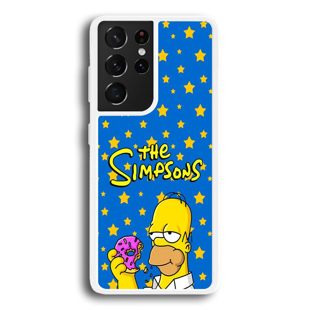 The Simpson Feel Good with Donut Samsung Galaxy S21 Ultra Case-Oxvistore