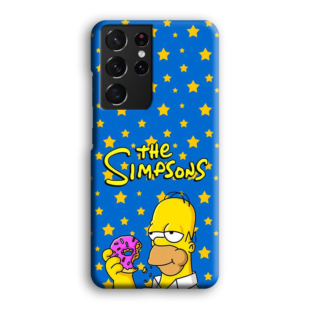 The Simpson Feel Good with Donut Samsung Galaxy S21 Ultra Case-Oxvistore