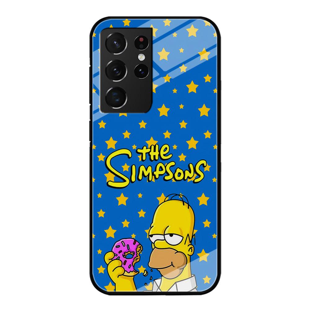 The Simpson Feel Good with Donut Samsung Galaxy S21 Ultra Case-Oxvistore