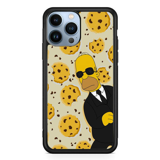 The Simpson Homer Cookies Seeker iPhone 13 Pro Max Case-Rubber Black (2D Case)-Oxvistore