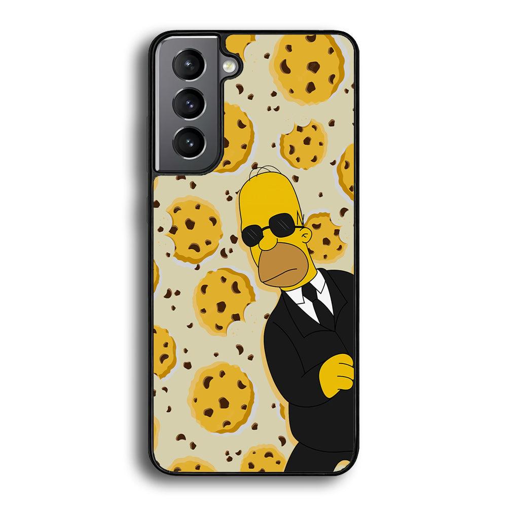 The Simpson Homer Cookies Seeker Samsung Galaxy S24 Plus Case-Rubber Black (2D Case)-Oxvistore