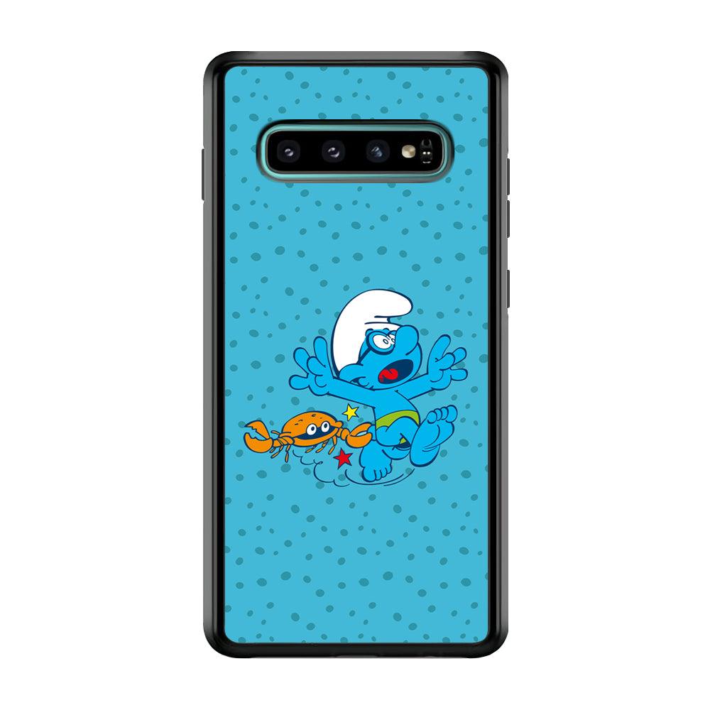 The Smurfs Don't Be Naughty Samsung Galaxy S10 Case-Rubber Black (2D Case)-Oxvistore