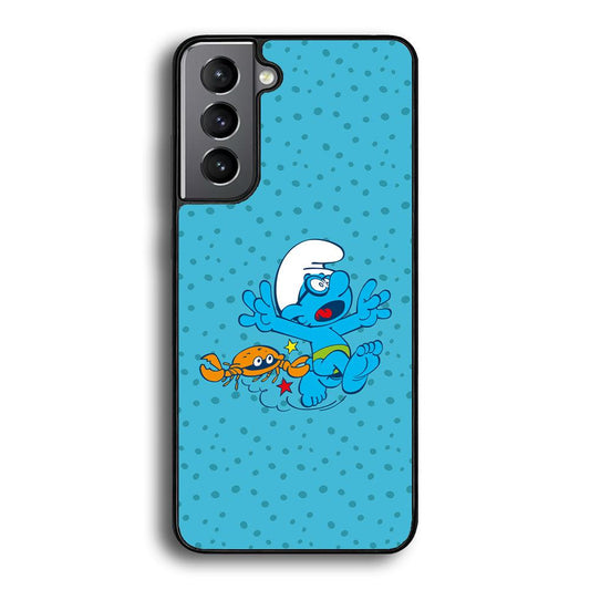 The Smurfs Don't Be Naughty Samsung Galaxy S21 Case-Rubber Black (2D Case)-Oxvistore