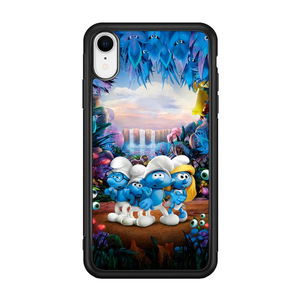 The Smurfs Lost in The Jungle iPhone XR Case-Rubber Black (2D Case)-Oxvistore