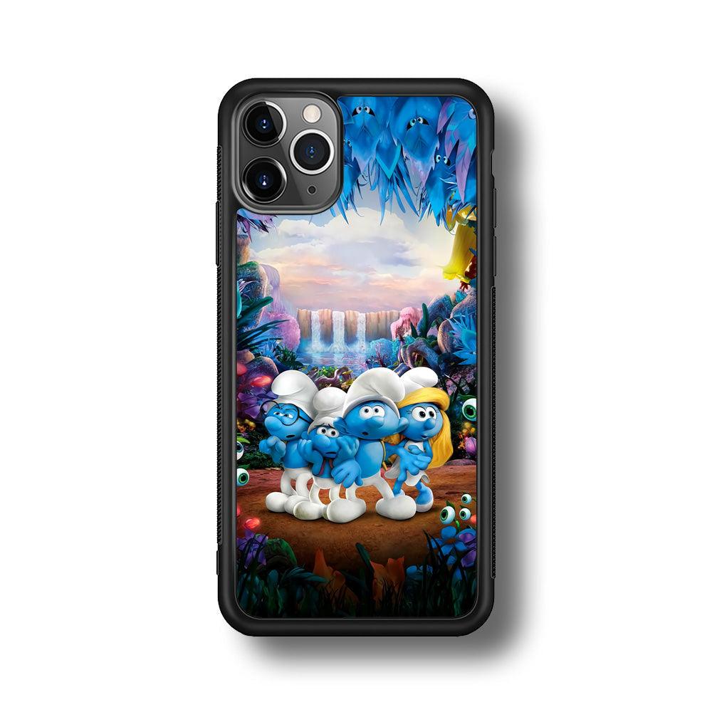 The Smurfs Lost in The Jungle iPhone 11 Pro Max Case-Rubber Black (2D Case)-Oxvistore