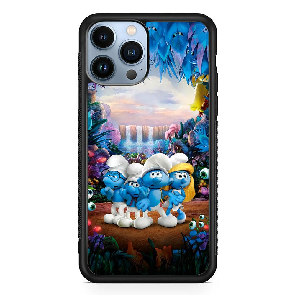 The Smurfs Lost in The Jungle iPhone 13 Pro Max Case-Rubber Black (2D Case)-Oxvistore