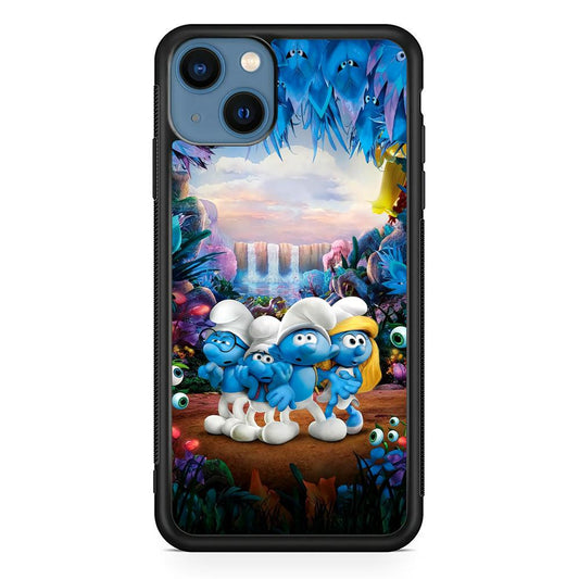 The Smurfs Lost in The Jungle iPhone 13 Case-Rubber Black (2D Case)-Oxvistore