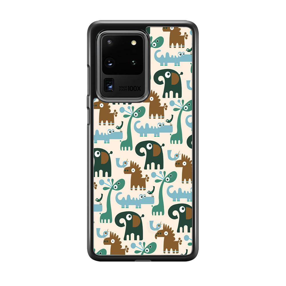 The Animal Expression Modern Shapes Samsung Galaxy S20 Ultra Case-Rubber Black (2D Case)-Oxvistore