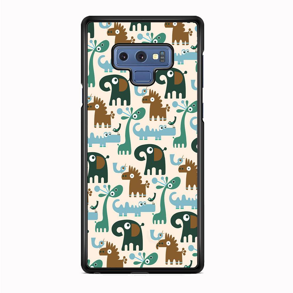 The Animal Expression Modern Shapes Samsung Galaxy Note 9 Case-Rubber Black (2D Case)-Oxvistore
