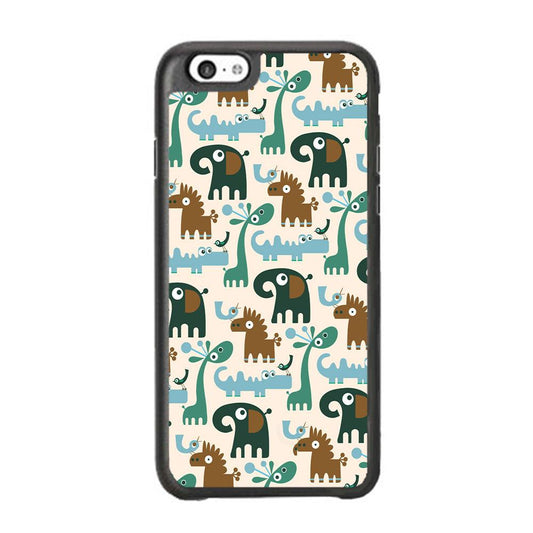 The Animal Expression Modern Shapes iPhone 6 Plus | 6s Plus Case-Rubber White (2D Case)-Oxvistore