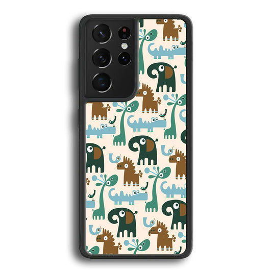 The Animal Expression Modern Shapes Samsung Galaxy S21 Ultra Case-Rubber Black (2D Case)-Oxvistore