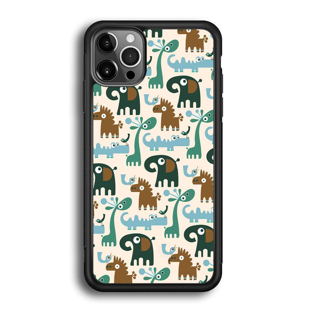 The Animal Expression Modern Shapes iPhone 12 Pro Case-Rubber Black (2D Case)-Oxvistore