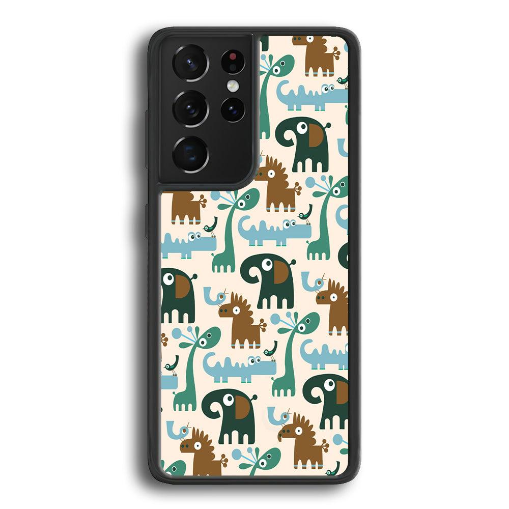 The Animal Expression Modern Shapes Samsung Galaxy S23 Ultra Case-Rubber Black (2D Case)-Oxvistore