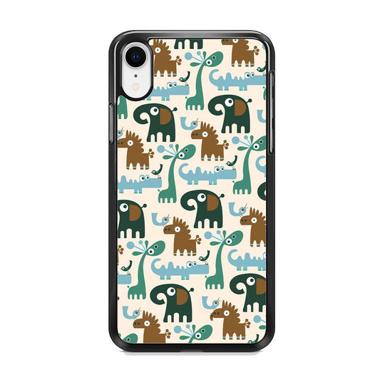 The Animal Expression Modern Shapes iPhone XR Case-Rubber Black (2D Case)-Oxvistore