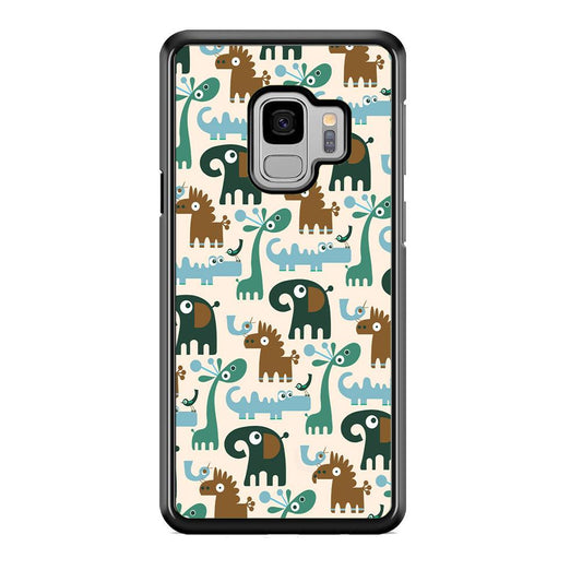 The Animal Expression Modern Shapes Samsung Galaxy S9 Case-Rubber Black (2D Case)-Oxvistore
