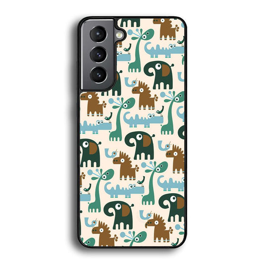 The Animal Expression Modern Shapes Samsung Galaxy S22 Plus Case-Rubber White (2D Case)-Oxvistore