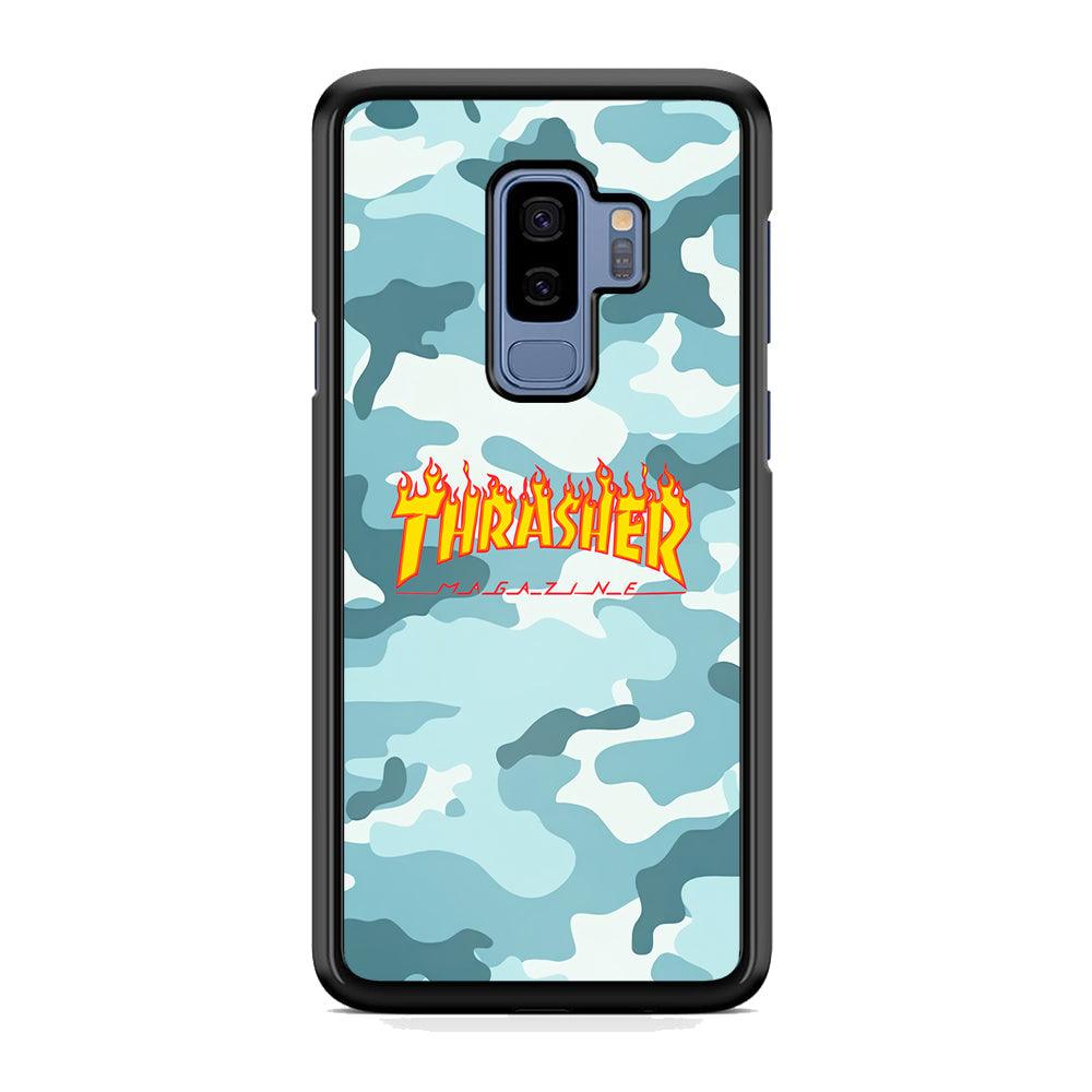Thrasher Camo Light Blue Samsung Galaxy S9 Plus Case-Rubber Black (2D Case)-Oxvistore