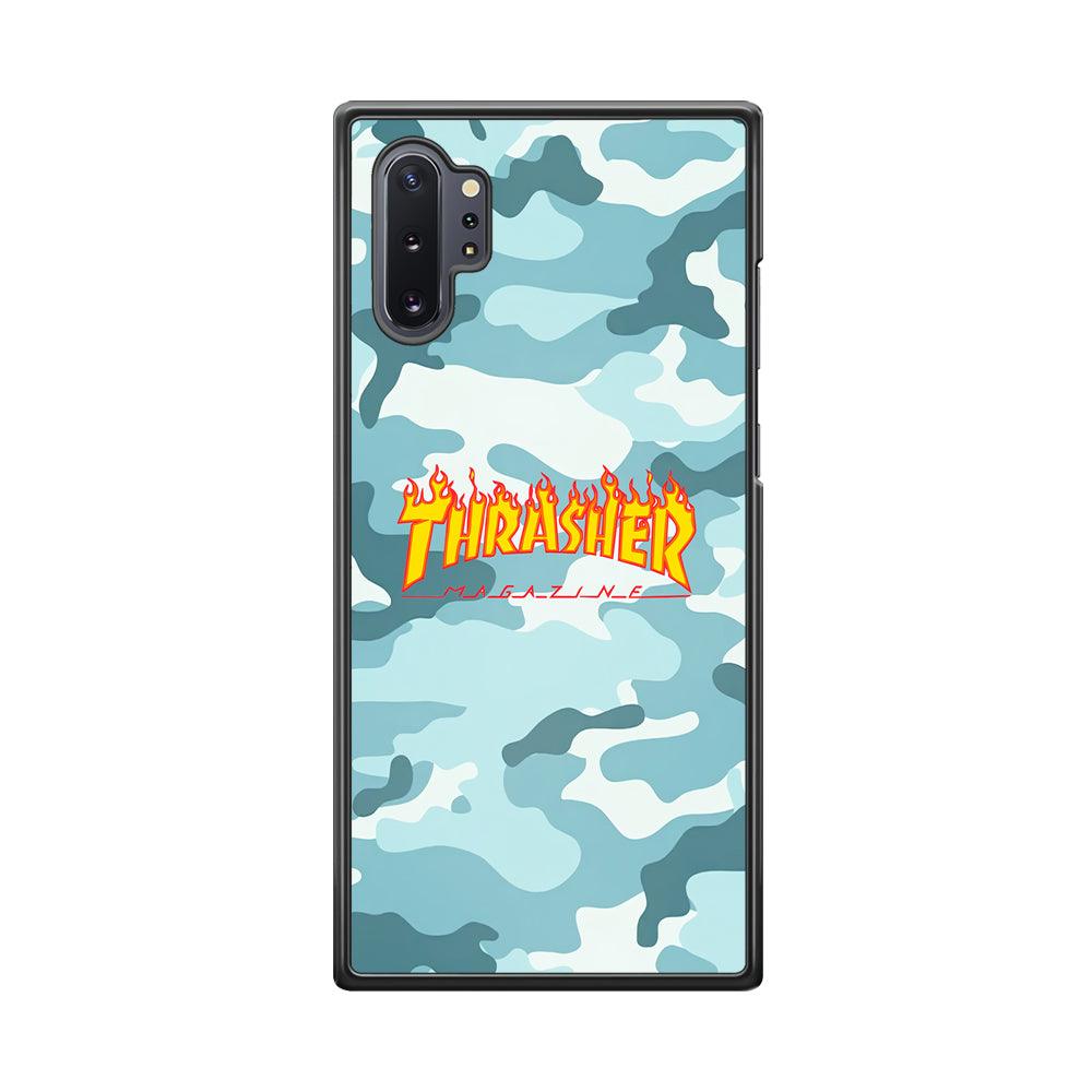 Thrasher Camo Light Blue Samsung Galaxy Note 10 Plus Case-Rubber Black (2D Case)-Oxvistore