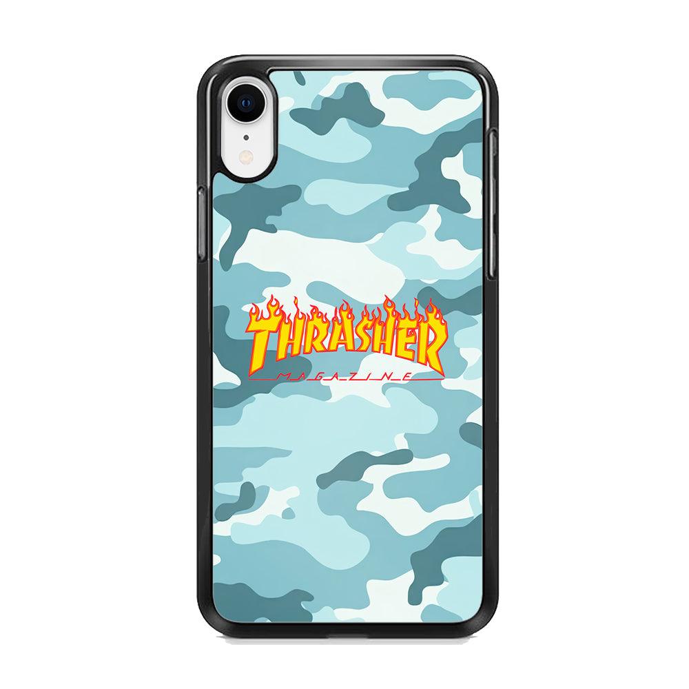 Thrasher Camo Light Blue iPhone XR Case-Rubber Black (2D Case)-Oxvistore