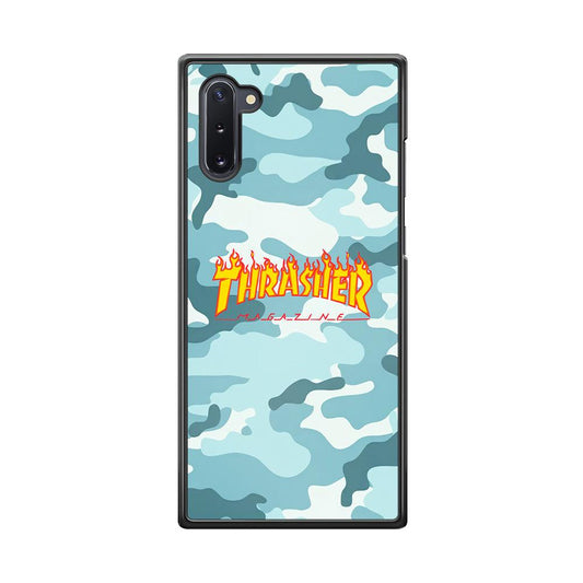 Thrasher Camo Light Blue Samsung Galaxy Note 10 Case-Rubber Black (2D Case)-Oxvistore