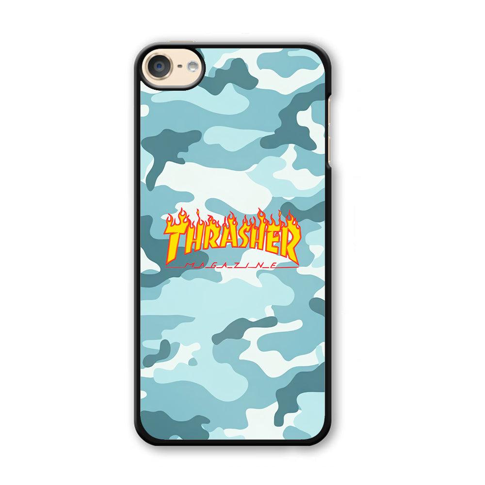 Thrasher Camo Light Blue iPod Touch 6 Case-Plastic Black (2D Case)-Oxvistore