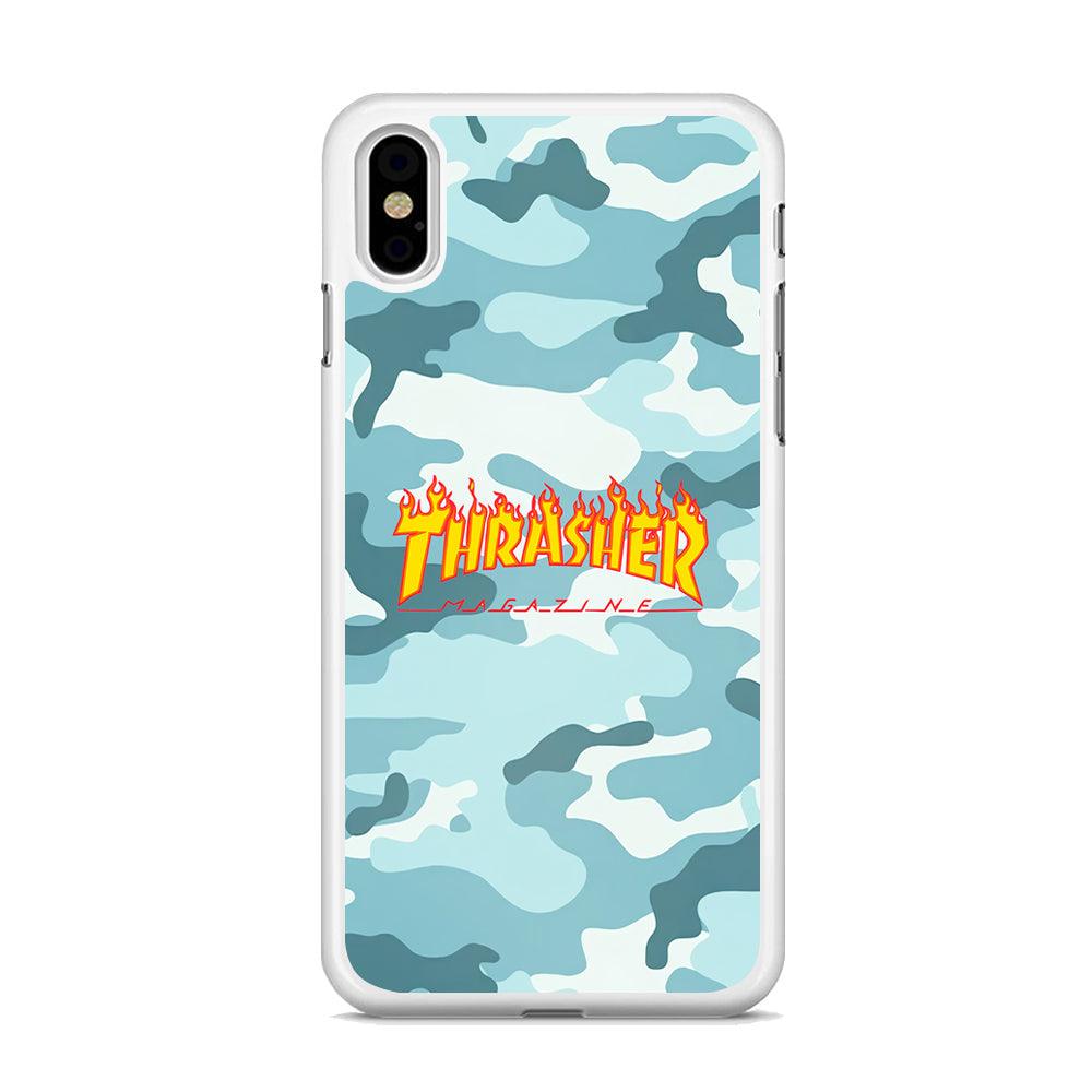 Thrasher Camo Light Blue iPhone XS Case-Oxvistore